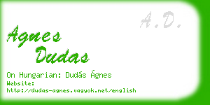 agnes dudas business card