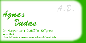 agnes dudas business card